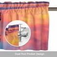 thumbnail image 6 of Boat Valance Curtain for Windows Country Gradient Purple Yellow Sunset Ocean Boat Rod Pocket Curtain Valances Short Window Treatments Panels for Kitchen Bathroom Laundry Room Basement 60 x 18 Inch, 6 of 9