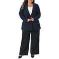 thumbnail image 2 of Agnes Orinda Women's Plus Size Blazers Lapel Long Sleeve Work Business Casual Suit Jacket with Button 2X Dark Blue, 2 of 6