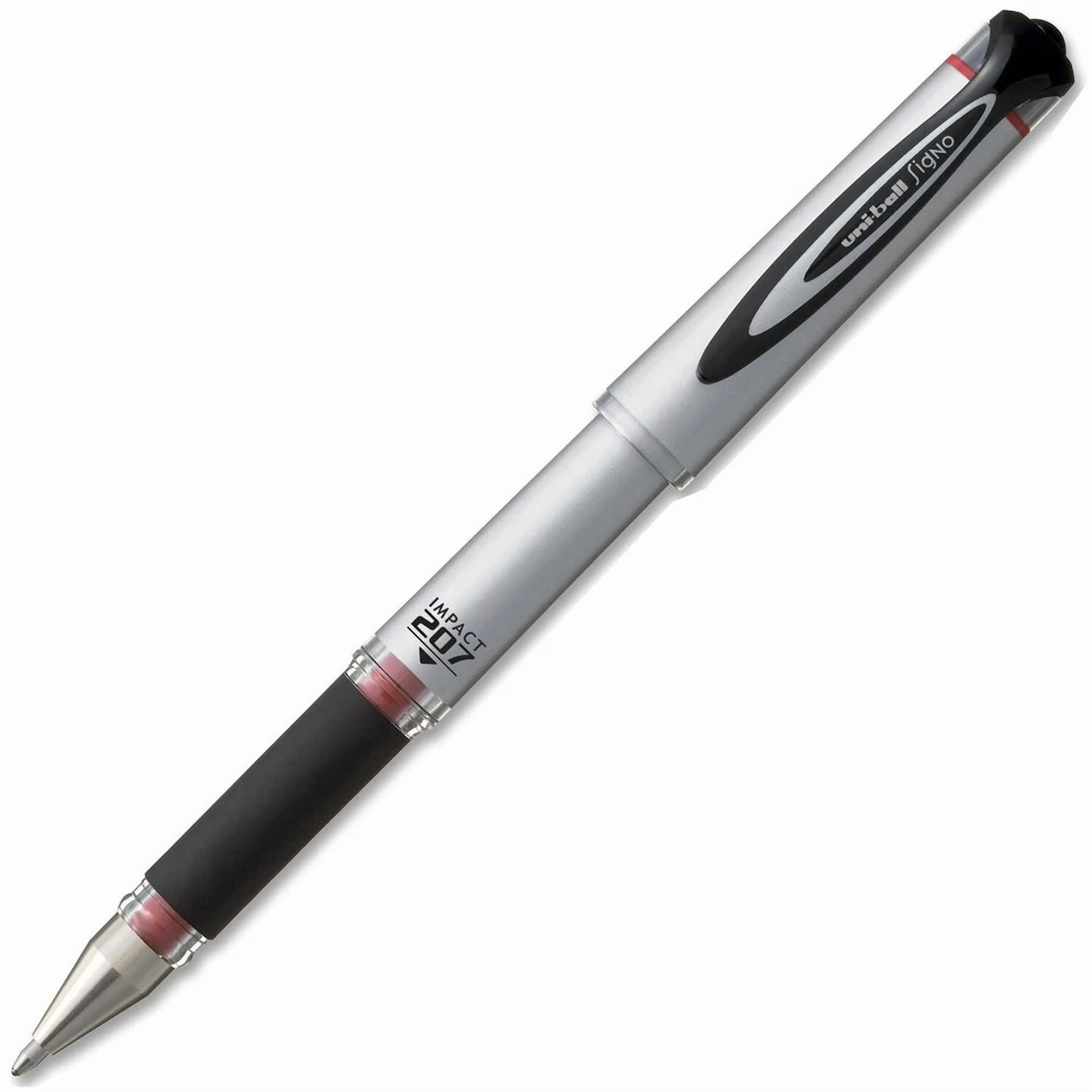CIRCLE- Uni-Ball Signo Impact 207 65802 Red Gel Ink 1.0Mm Bold Rollerball Pen Pack Of 6