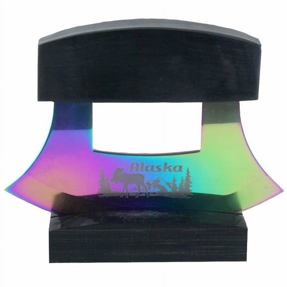 Arctic Circle Alaska Ulu Knife Wood Handle Electroplated