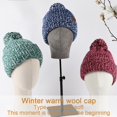 thumbnail image 5 of Gorro para mujer, hombre, gorro de invierno, gorros con puños para mujer, gorros cálidos para esquí, rojo-marrón, 5 of 5