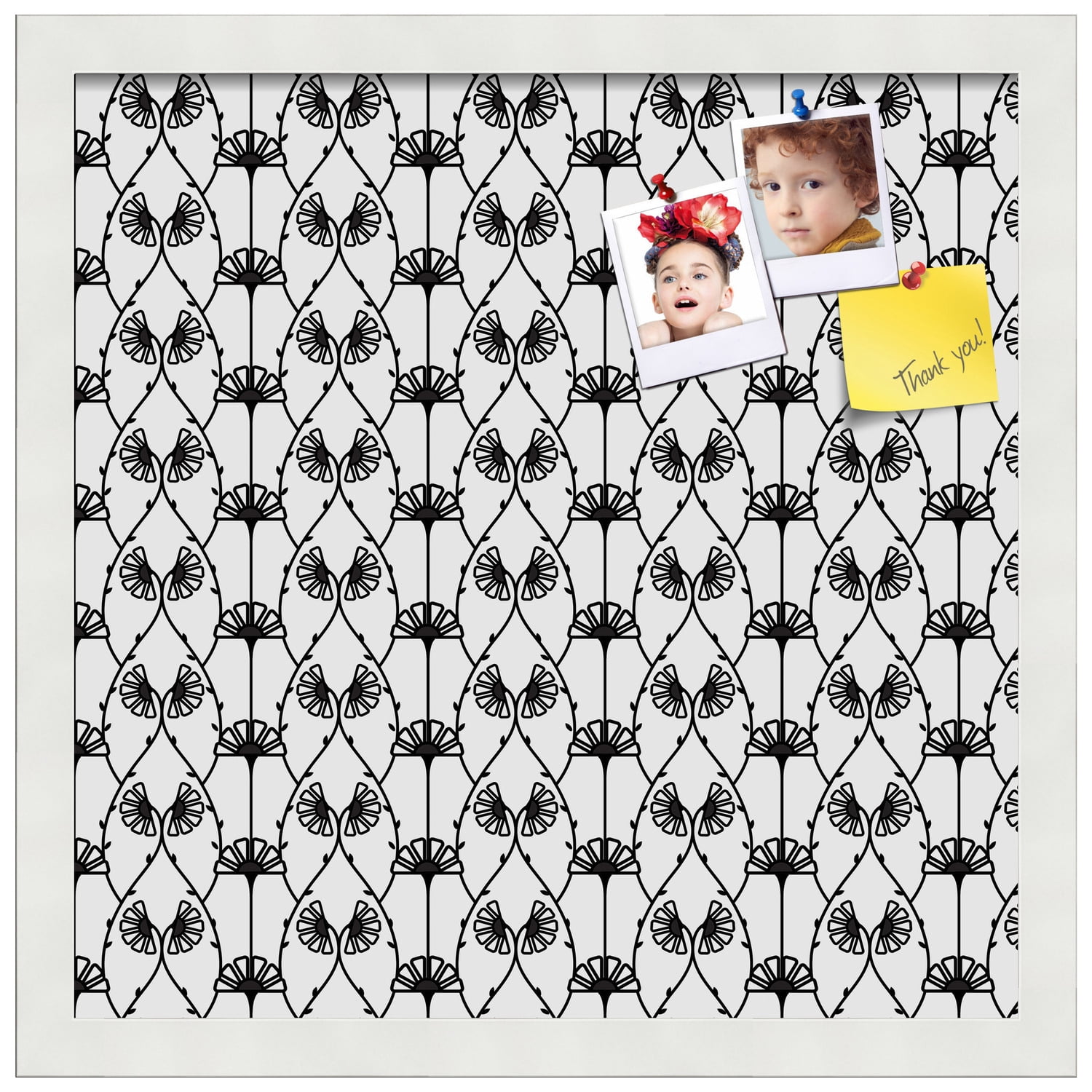 PinPix 16x16 Custom Cork Bulletin Board Floral design Deconstructed Floral Poster Board Has a Fabric Style Canvas Finish, Framed in Floral design Deconstructed Floral, by ArtToFrames (PinPix-206)