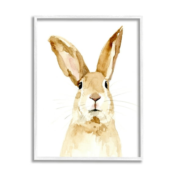 Stupell Industries Wild Bunny Rabbit Watercolor Portrait Wild Forest Animal, 11 x 14, Design by Victoria Barnes