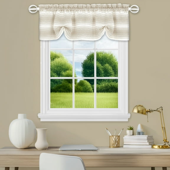 Achim Gramercy Window Curtain Valance, 14" L x 58" W, Taupe