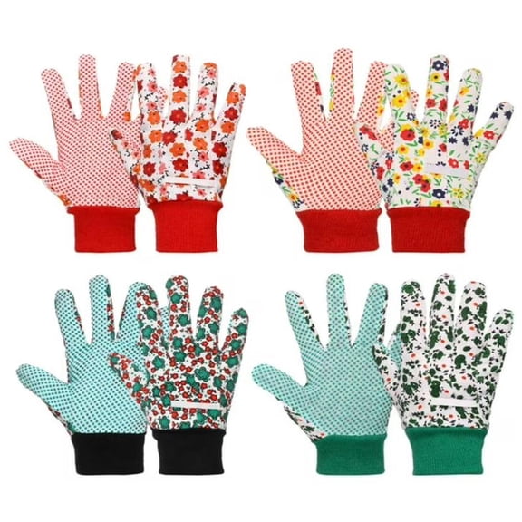 4 Pairs Gardening Gloves for Women Breathable Floral Garden Gloves with Non-Slip Grip Work Glove for Weeding Planting