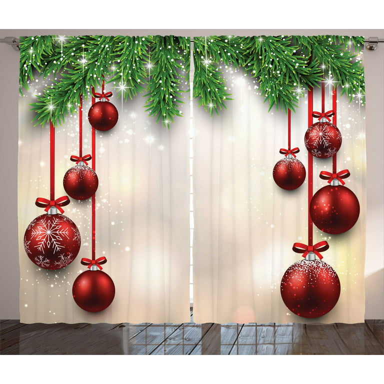 Christmas Decorations Curtains 2 Panels
