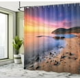 thumbnail image 5 of Ambesonne Holiday Shower Curtain, Beach Pebbles Sunrise, 69"Wx70"L, Multicolor, 5 of 5