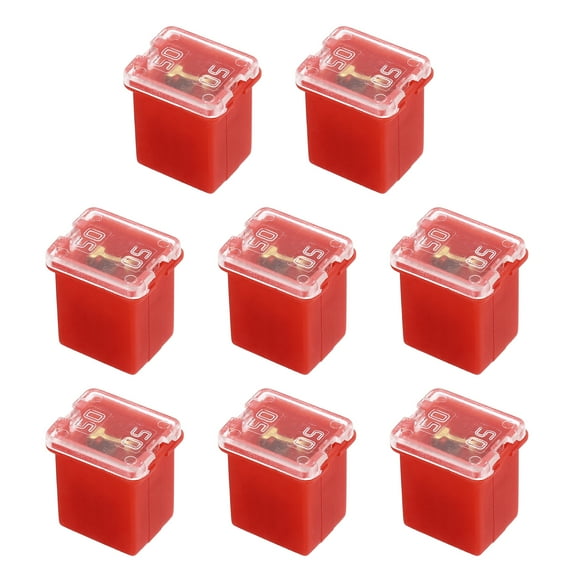 8 Pcs Cartridge Fuse, 48VDC 50A Low Profile Terminal Automotive Assortment J Case Fuse for Car