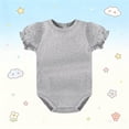 thumbnail image 2 of Posijego Newborn Baby Girls Bodysuit Outfits Ruffled Puff Short Sleeve One-Piece Clothes Infant Solid Color Romper, 2 of 6