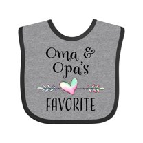 Inktastic Oma and Opa's Favorite- Heart Grandchild Boys or Girls Baby Bib