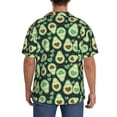 thumbnail image 3 of Lsque Avocado Heart print Men's Cuban Collar Short Sleeve Shirt Summer Beachwear Casual Button Down Fashionable Vacation Leisure Shirt-Medium, 3 of 7