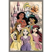 Disney Ultimate Princess Celebration - Castle Group Wall Poster, 14.725" x 22.375", Framed