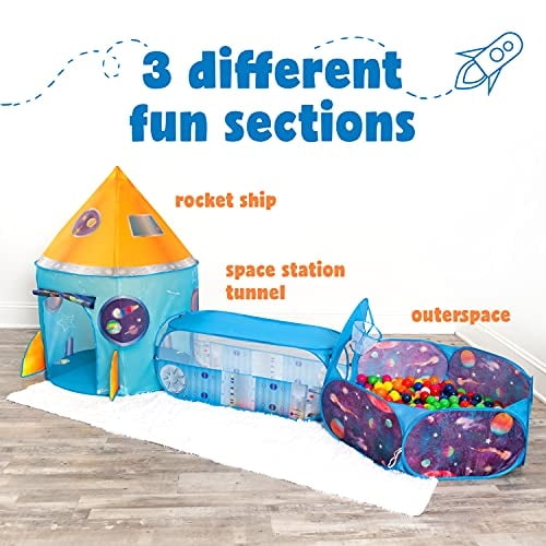 Kidcove Tienda de campaña para niños con túnel y botón de explosión, fosas para bolas para Kidcove Kidcove