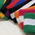 thumbnail image 6 of COUVER Unisex Two Color Striped Sports Head Sweatband Golden Yellow Dark Green 3 Pack, 6 of 8