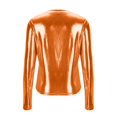 thumbnail image 5 of GEWSEY Metallic Tops for Women Long Sleeve Shimmer Disco Party T-Shirt Slim Going Out Club Sparkly Blouses Concert Outfit (Orange, M), 5 of 7
