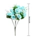 thumbnail image 2 of Bearachild 15 cabezas de rosas de seda artificiales, ramo falso, decoración para fiesta en casa y boda Flores artificiales azul, 2 of 6