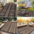 thumbnail image 4 of 9'x12' Outdoor Rugs, Yamaziot Waterproof Plastic Patio Rug, Reversible Outdoor Mats for RV Camping Picnic Garden Backyard Balcony Porch Beach, Black, 4 of 9