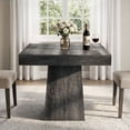 thumbnail image 3 of DRLOVELY 31.5" Square Dining Table for 4, Modern Wood Kitchen Table with Pedestal Base, 3.93" Thick Top, Black, 3 of 10