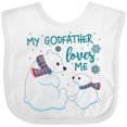 thumbnail image 3 of Inktastic My Godfather Loves Me Cute Polar Bears Boys or Girls Baby Bib, 3 of 4