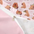 thumbnail image 4 of Erosebridal Brown Cartoon Capybaras Twin Bedding For Kids,Pink Bow Cute Bowknot Duvet Cover Set For Bowtie Girls ,Reversible Pink 2 Pieces,No Comforter, 4 of 6