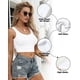 thumbnail image 3 of Crop Tops AURUZA Camisetas sin mangas con cuello en U para mujer x3, 3 of 6