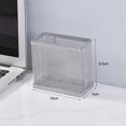 thumbnail image 6 of YIMWNYI Metal Mesh Pen Storage Box, Compact Desk Organizer for Office Supplies, Wall-Mounted or Desktop Storage for Pens, Pencils, Makeup Brushes, and Small Items, Space-Saving Design, 6 of 8