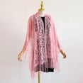 thumbnail image 4 of Garbnen Women's Lace Cover Up with Tassel Lightweight Sheer Outdoor Sun Protection Beach Wrap Shawl, 4 of 4