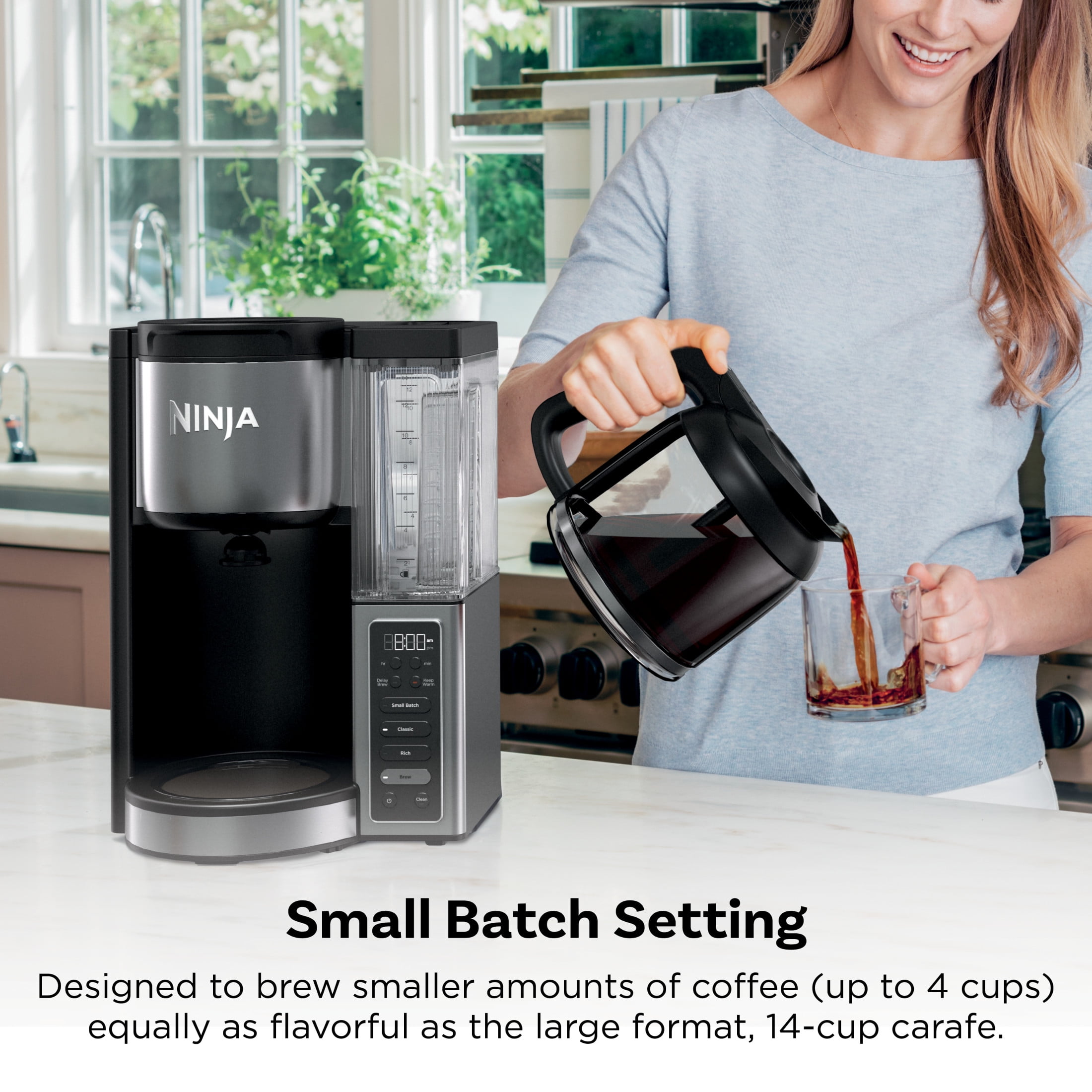 Ninja Fresh Brew 14-Cup Drip Coffee Maker, Classic & Rich Brew Styles, Delay Brew, CE451, Stainless Steel