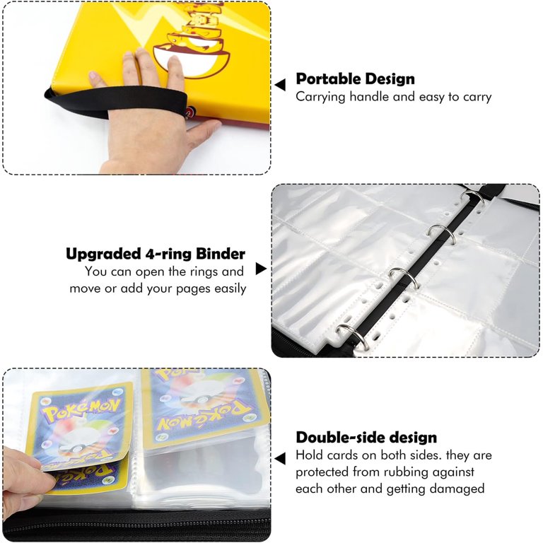 baseball card holders 3 ring binder 50 Pockets Trading Card Sleeves Binder, Baseball Card Binder Sleeves f –  Card collections store