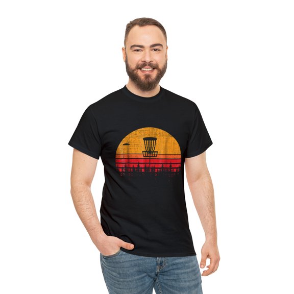 Vintage Retro Sunset Disc Golf T-shirt