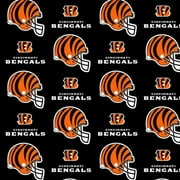 NFL Cincinnati Bengals 58" 100% Cotton Sports Logo Craft Fabric By the Yard, Orange and Black