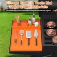 thumbnail image 2 of Silicone Griddle Tools Mat, Griddle Accessories Side Shelf Mat Grill Pad for Outdoor Grill Kitchen Counter Spatula Silicone Mat with Drip Pad (Orange), 2 of 5