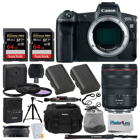 Canon Easy Photo Pack Canon EOS R Mirrorless Digital Camera + Canon RF 24-105mm f/4L is USM Lens + Canon Battery Pack LP-E6N + Quality Tripod + 77mm 3 Piece Filter Kit + Photo4less DC59 Case + USB Card Reader – Top Value ()