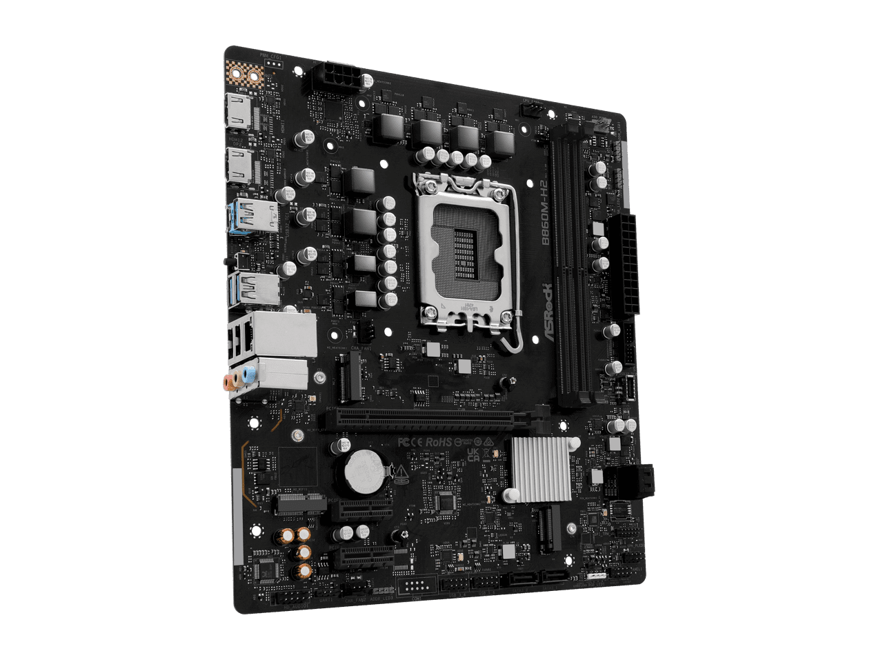 ASRock B860M-H2 LGA 1851 Intel B860 SATA 6Gb/s Intel Core Ultra DDR5 Micro ATX Motherboard