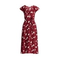 thumbnail image 5 of Time and Tru Women's and Women's Plus Ruffle Midi Dress with Flutter Sleeves, Sizes XS-4X, 5 of 5