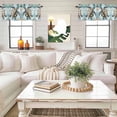 thumbnail image 4 of Teal Sea Turtle Coastal Kitchen Curtain Valances for Windows Farmhouse Short Curtains, Summer Beach Nautical Coral Rod Pocket Valance Curtain for Bedroom Cafe Living Room 54"x18", 4 of 8