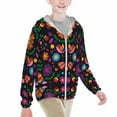 thumbnail image 2 of Cauagu Colorful Floral2 Print Sun Protection Jacket for Teen,Full-Zipper Long Sleeve Sun Shirts with Pockets UV Hoodie Shirts Outdoor Athletic Jacket-X-Large, 2 of 7