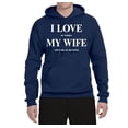 thumbnail image 2 of I Love My Wife Lets Me Go Hunting Hunting Unisex Graphic Hoodie Sweatshirt, Navy, 3XL, 2 of 3