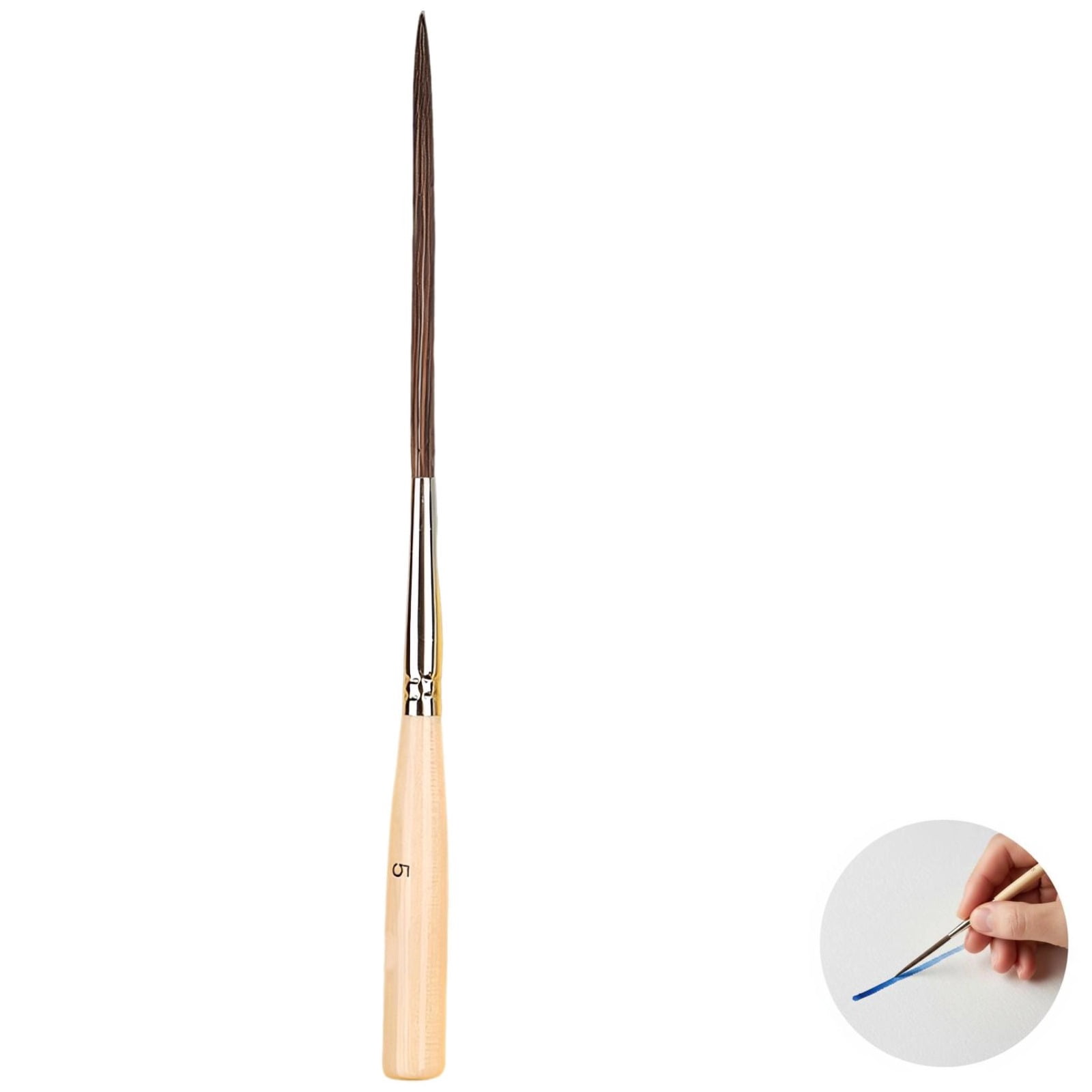 3 Pcs Long Liner Brushes Set, 7259 Ox Ear Hair Detail Paint Brushes with Extra Long Fine Point Tip, Pinstriping Scroll Outlining Brush for Watercolor