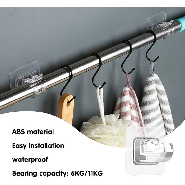 Freaki 8PCS Self Adhesive Curtain Rod Brackets No Drill Closet Rod Mount Durable Hardware Holders Walmart