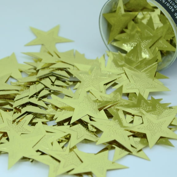 Confetti Star 1 1/4" Gold - Pouch (1/2 oz) - CCP9529