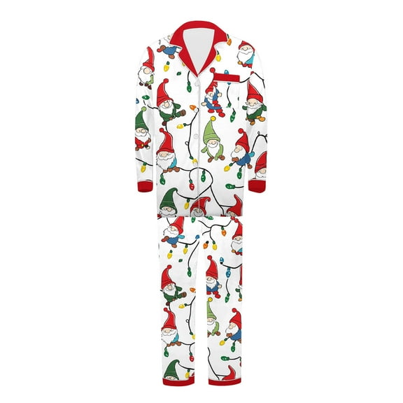 Zwiiyzr Family Christmas Pajamas Matching Sets for Dad Parent Child Outfit Christmas Set Printed Home Clothes Sleepwear Set Father Style Green-Dad