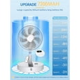 thumbnail image 4 of Portable Foldable Rechargeable Oscillating Fan - 9" 7200mah Battery Operated USB C Small Fan Remote, Quiet Table Desk Fan Folding Standing Pedestal Fan for Bedroom Rome Office Camping Travel, 4 of 15