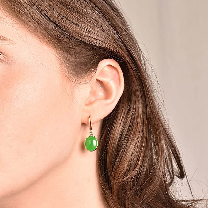 Natural Green Gemstone Jewelry Jade Dangle Earrings Pearl Cluster Drop Earrings Genuine Jade in Gold Fill Freshwater Vermeil Fringe