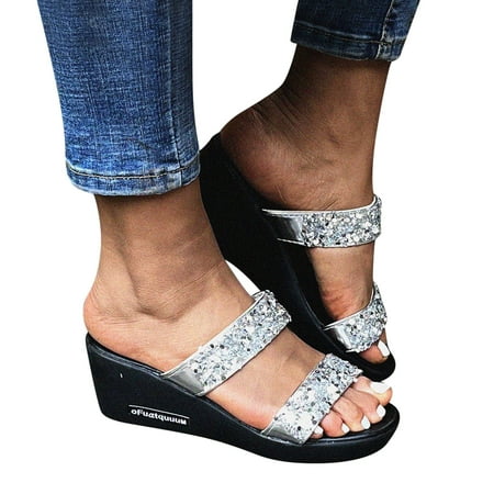 

LEEy-World Women Shoes Womens Sandals Shoes Comfort Walking with Non Slip on Casual Summer Beach Shoes Dress Ankle Elastic Jeweled Bohemian Flats