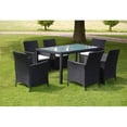 thumbnail image 1 of vidaXL 7 Piece Outdoor Dining Set with Cushions Poly Rattan Black, 1 of 4