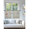 thumbnail image 4 of Sheer Curtains 54 Inch Length 2 Panels Set for Kitchen, Christmas Cardinal Semi Sheer Curtains for Windows, Vintage Winter Birds Brown Plaid Voile Window Treatments Rod Pocket Curtain, 4 of 7