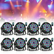 Bestco Stage Lights, 36 LED Par Lights with Remote Control, DMX Controller Compatible DJ Light, Sound Activated Uplights,8 Pack