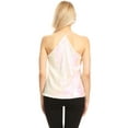 thumbnail image 2 of Fashion Womens Sequin Spaghetti Strap Crop Camisole Tank Top, Matte Shiny, 2 of 5