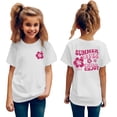 thumbnail image 1 of Chemises pour Tout-Petits Graphique Rétro Années 90 Imprimé Fleur Lettre Tee Col Rond Manches Courtes Été Tendance Hauts pour Filles, Tees Blanc 2 Ans-3 Ans, 1 of 3